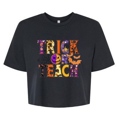 Trick Or Teach Funny Teacher Halloween Costume Wo  Bella+Canvas Jersey Crop Tee