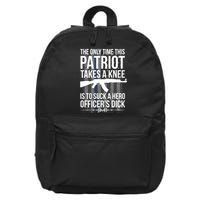 The only time this patriot takes a knee is to suck a hero 16 in Basic Backpack