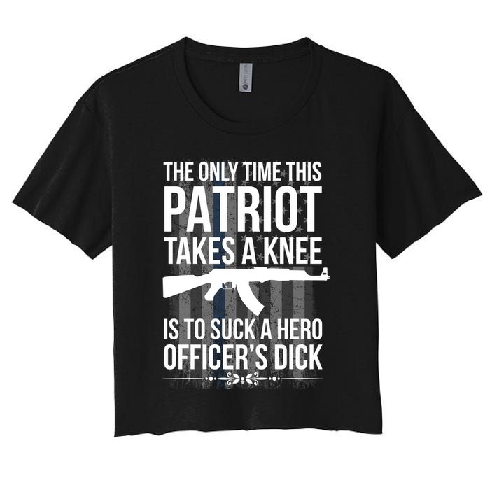 The only time this patriot takes a knee is to suck a hero Crop Top