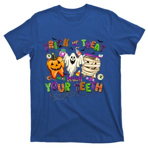 Trick Or Treat Brush Your Th Halloween Dental Hygienist Gift T-Shirt