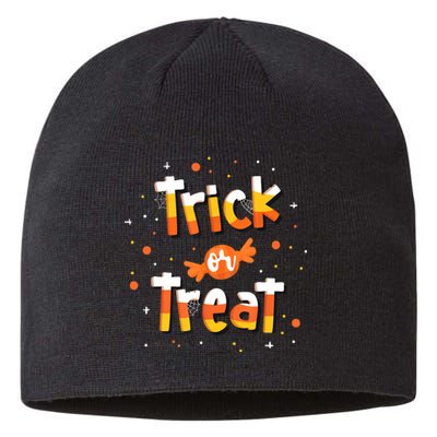 Trick Or Treat Candy Yellow And Orange Cute Halloween Sustainable Beanie