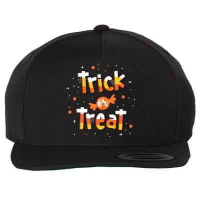 Trick Or Treat Candy Yellow And Orange Cute Halloween Wool Snapback Cap