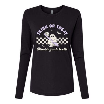 Trick Or Treat Brush Your Teeth Dentist Halloween Costume Great Gift Womens Cotton Relaxed Long Sleeve T-Shirt