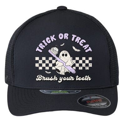 Trick Or Treat Brush Your Teeth Dentist Halloween Costume Great Gift Flexfit Unipanel Trucker Cap