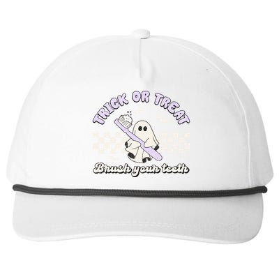 Trick Or Treat Brush Your Teeth Dentist Halloween Costume Great Gift Snapback Five-Panel Rope Hat