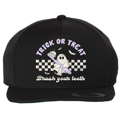 Trick Or Treat Brush Your Teeth Dentist Halloween Costume Great Gift Wool Snapback Cap