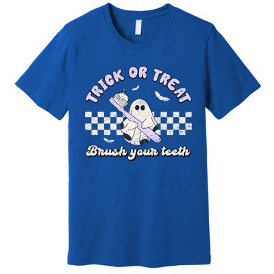 Trick Or Treat Brush Your Teeth Dentist Halloween Costume Great Gift Premium T-Shirt