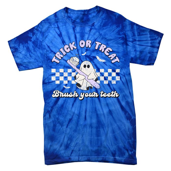 Trick Or Treat Brush Your Teeth Dentist Halloween Costume Great Gift Tie-Dye T-Shirt