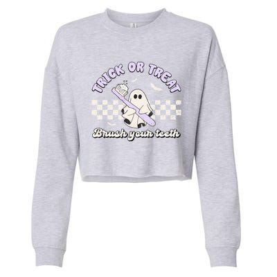 Trick Or Treat Brush Your Teeth Dentist Halloween Costume Great Gift Cropped Pullover Crew