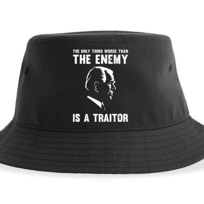 The Only Thing Worse Than The Enemy Is A Traitor Sustainable Bucket Hat