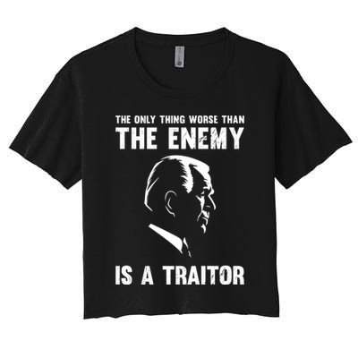 The Only Thing Worse Than The Enemy Is A Traitor Crop Top