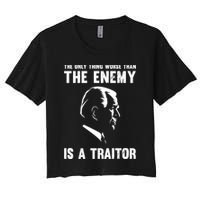The Only Thing Worse Than The Enemy Is A Traitor Crop Top