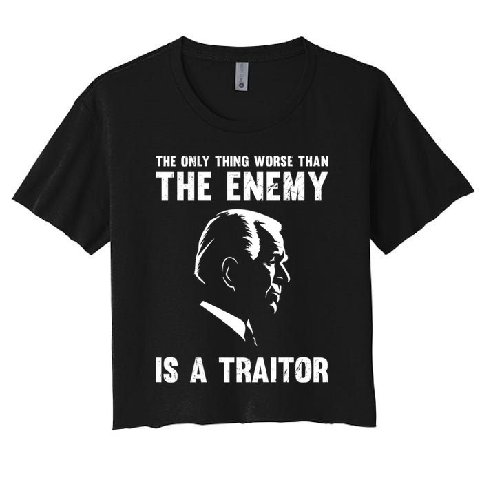 The Only Thing Worse Than The Enemy Is A Traitor Crop Top