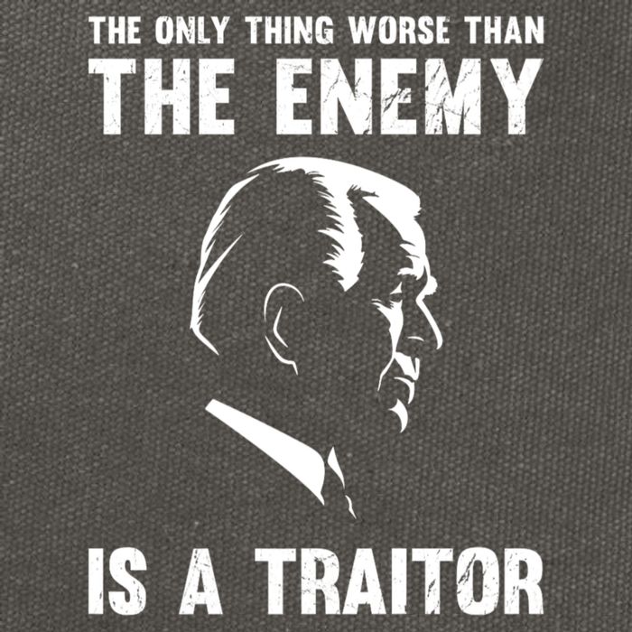 The Only Thing Worse Than The Enemy Is A Traitor Cotton Canvas Backpack