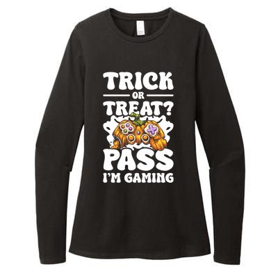 Trick Or Treat Pass IM Gaming Halloween Video Gamer Gift Womens CVC Long Sleeve Shirt