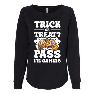 Trick Or Treat Pass IM Gaming Halloween Video Gamer Gift Womens California Wash Sweatshirt