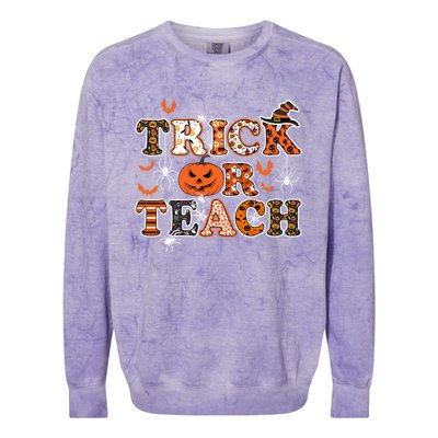 Trick Or Teach Funny Teacher Halloween Costume 2020 Funny Gift Cute Gift Colorblast Crewneck Sweatshirt