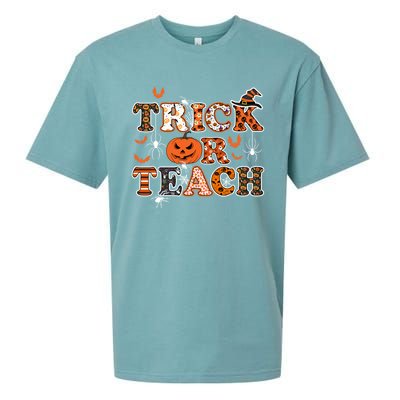 Trick Or Teach Funny Teacher Halloween Costume 2020 Funny Gift Cute Gift Sueded Cloud Jersey T-Shirt