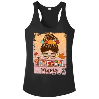 Thanksgiving One Thankful Mama Ladies PosiCharge Competitor Racerback Tank