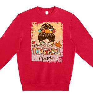 Thanksgiving One Thankful Mama Premium Crewneck Sweatshirt