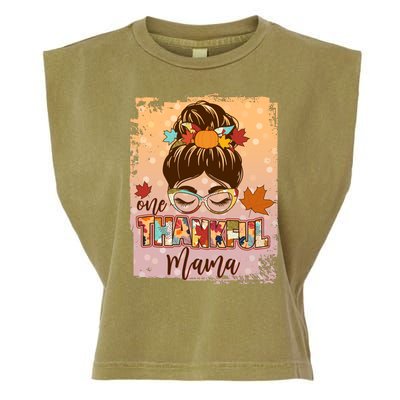 Thanksgiving One Thankful Mama Garment-Dyed Women's Muscle Tee