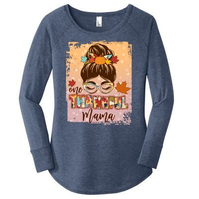 Thanksgiving One Thankful Mama Women's Perfect Tri Tunic Long Sleeve Shirt