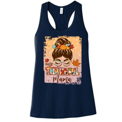 Thanksgiving One Thankful Mama Women's Racerback Tank