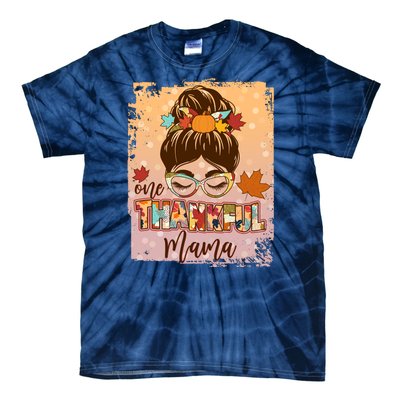 Thanksgiving One Thankful Mama Tie-Dye T-Shirt