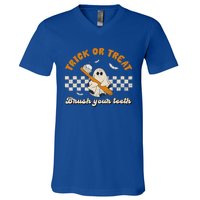 Trick Or Treat Brush Your Teeth Dentist Halloween Costume Cute Gift V-Neck T-Shirt