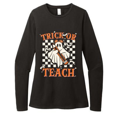 Trick Or Teach Retro Halloween Teacher Womens CVC Long Sleeve Shirt