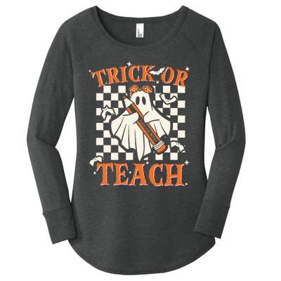 Trick Or Teach Retro Halloween Teacher Women's Perfect Tri Tunic Long Sleeve Shirt