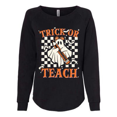 Trick Or Teach Retro Halloween Teacher Womens California Wash Sweatshirt