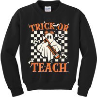 Trick Or Teach Retro Halloween Teacher Kids Sweatshirt