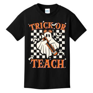 Trick Or Teach Retro Halloween Teacher Kids T-Shirt