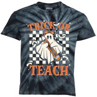 Trick Or Teach Retro Halloween Teacher Kids Tie-Dye T-Shirt