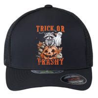 Trick Or Trashy Raccoon Feral Girl Halloween Feral Halloween Flexfit Unipanel Trucker Cap