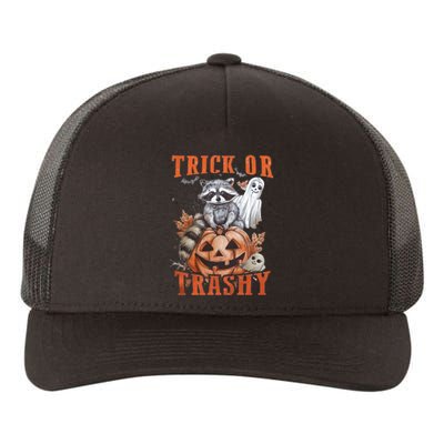 Trick Or Trashy Raccoon Feral Girl Halloween Feral Halloween Yupoong Adult 5-Panel Trucker Hat