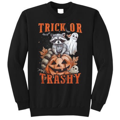 Trick Or Trashy Raccoon Feral Girl Halloween Feral Halloween Sweatshirt