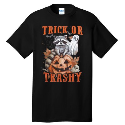 Trick Or Trashy Raccoon Feral Girl Halloween Feral Halloween Tall T-Shirt