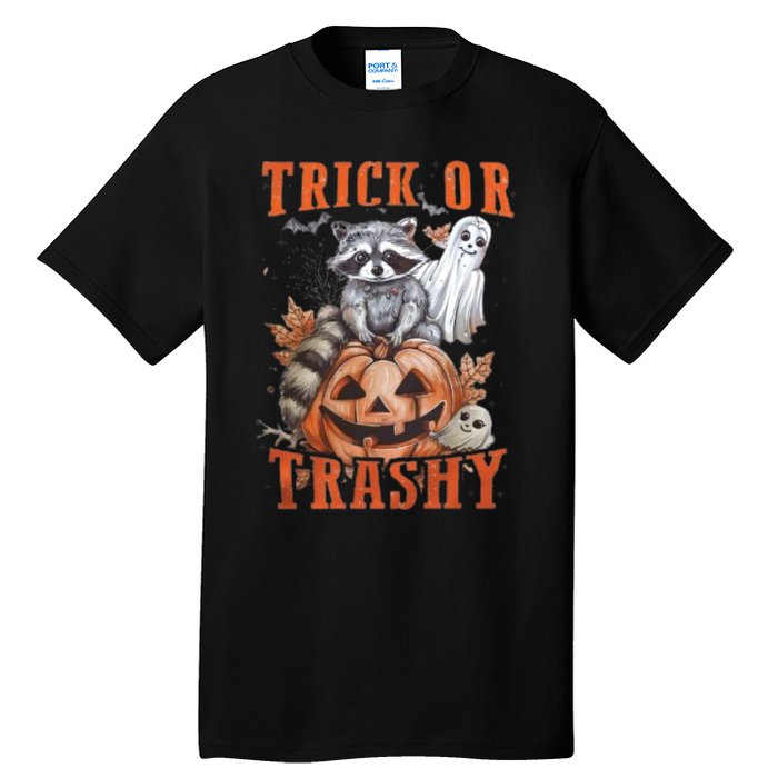 Trick Or Trashy Raccoon Feral Girl Halloween Feral Halloween Tall T-Shirt