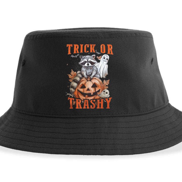 Trick Or Trashy Raccoon Feral Girl Halloween Feral Halloween Sustainable Bucket Hat