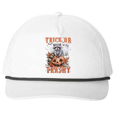 Trick Or Trashy Raccoon Feral Girl Halloween Feral Halloween Snapback Five-Panel Rope Hat