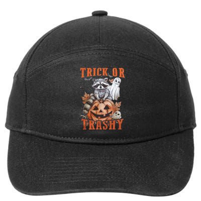 Trick Or Trashy Raccoon Feral Girl Halloween Feral Halloween 7-Panel Snapback Hat