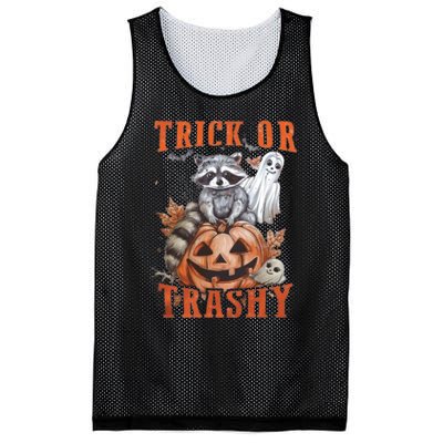 Trick Or Trashy Raccoon Feral Girl Halloween Feral Halloween Mesh Reversible Basketball Jersey Tank