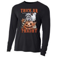 Trick Or Trashy Raccoon Feral Girl Halloween Feral Halloween Cooling Performance Long Sleeve Crew