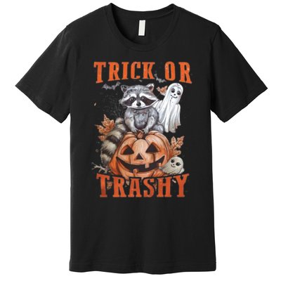 Trick Or Trashy Raccoon Feral Girl Halloween Feral Halloween Premium T-Shirt