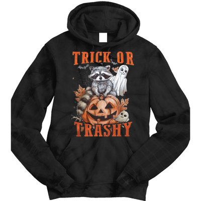 Trick Or Trashy Raccoon Feral Girl Halloween Feral Halloween Tie Dye Hoodie