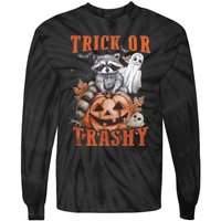 Trick Or Trashy Raccoon Feral Girl Halloween Feral Halloween Tie-Dye Long Sleeve Shirt