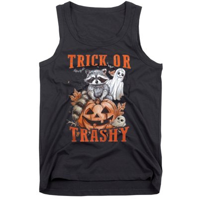 Trick Or Trashy Raccoon Feral Girl Halloween Feral Halloween Tank Top