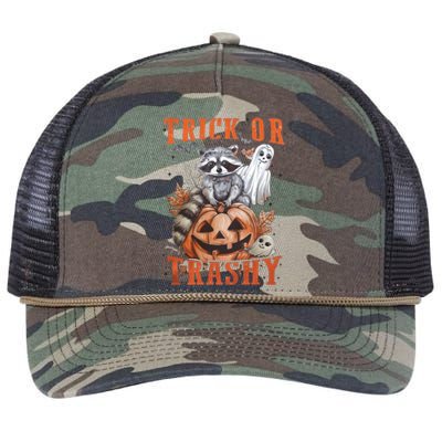 Trick Or Trashy Raccoon Feral Girl Halloween Feral Halloween Retro Rope Trucker Hat Cap